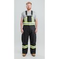 Berne Safety Striped Nylon Insulated Bib Overalls, Black - 3XL HVNB02BKR560